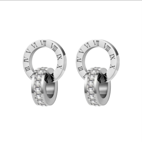 Roman Numeral Earrings - Picture 1 of 3